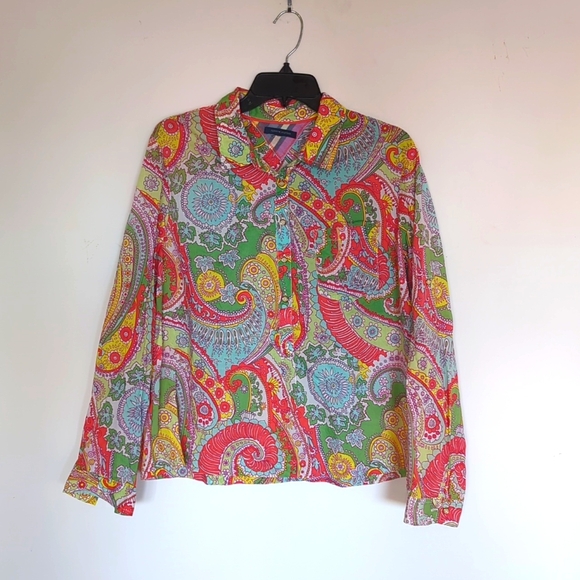 Groovy Tommy Hilfiger top - vintage blouse - Picture 1 of 3